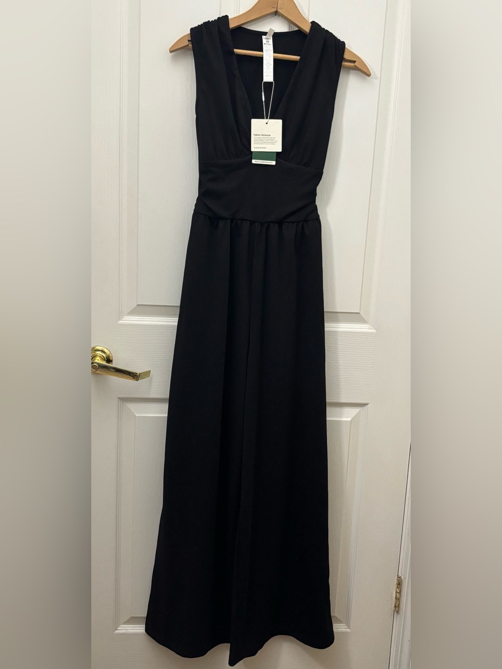 Black Halara V-neck sleeveless jumpsuit